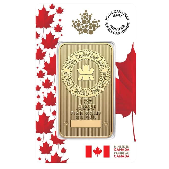 1 oz Royal Canadian Mint RCM Gold Bar .9999 Fine (Proudly Canadian Assay)