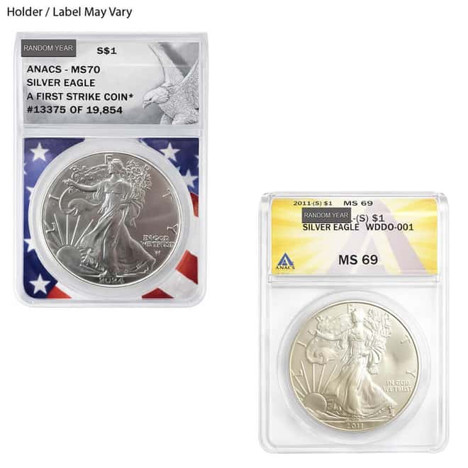 1 oz Silver American Eagle ANACS MS 69 (Random Year)