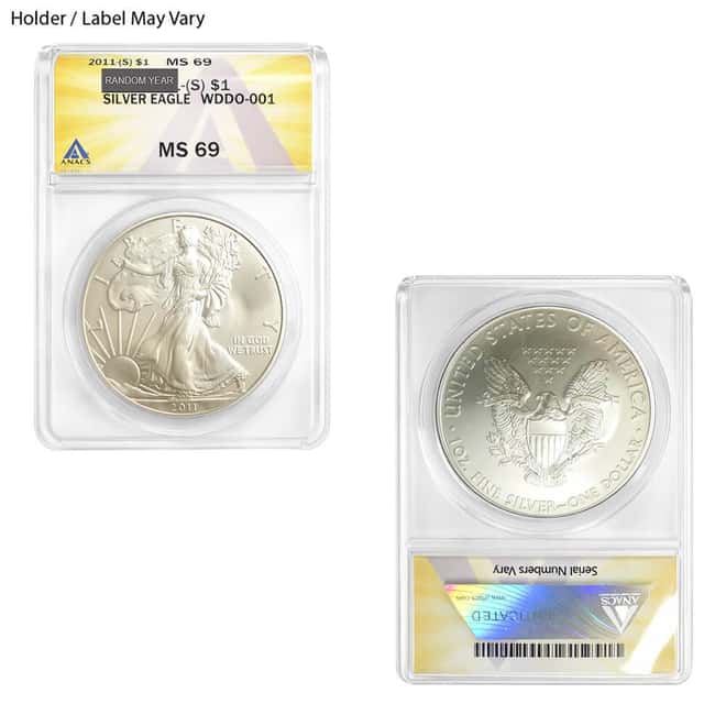 1 oz Silver American Eagle ANACS MS 69 (Random Year)