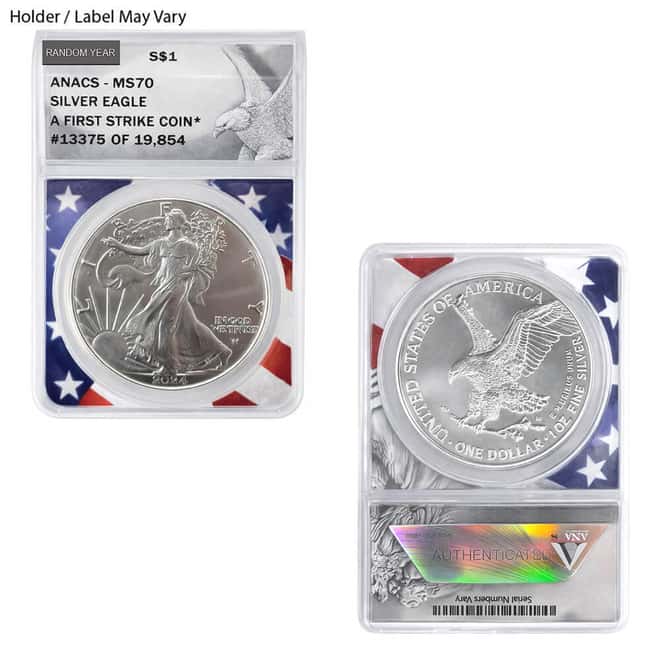 1 oz Silver American Eagle ANACS MS 69 (Random Year)