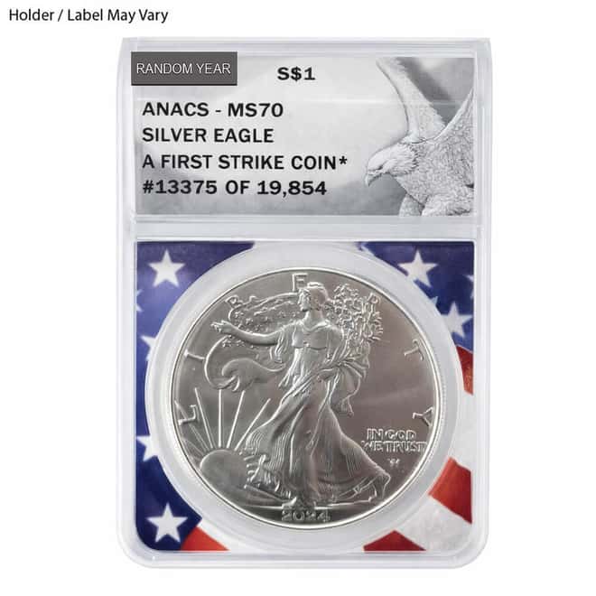1 oz Silver American Eagle ANACS MS 69 (Random Year)