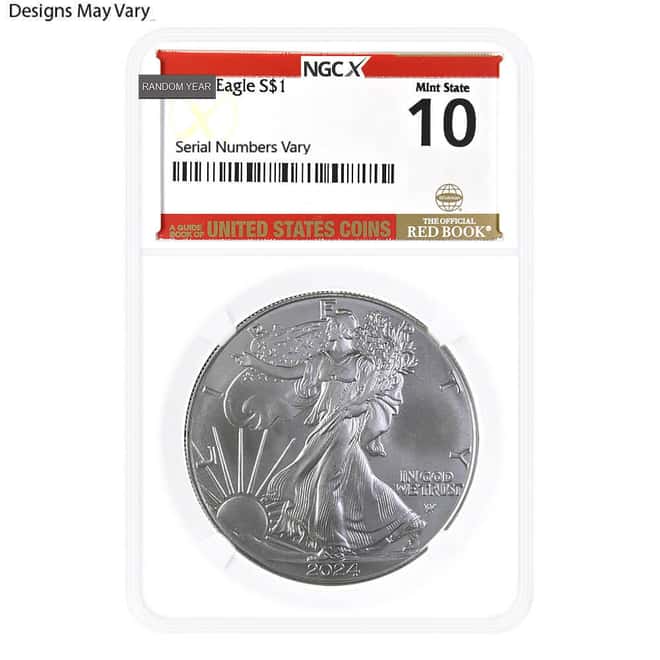 1 oz Silver American Eagle NGCX MS 10 (Random Year)