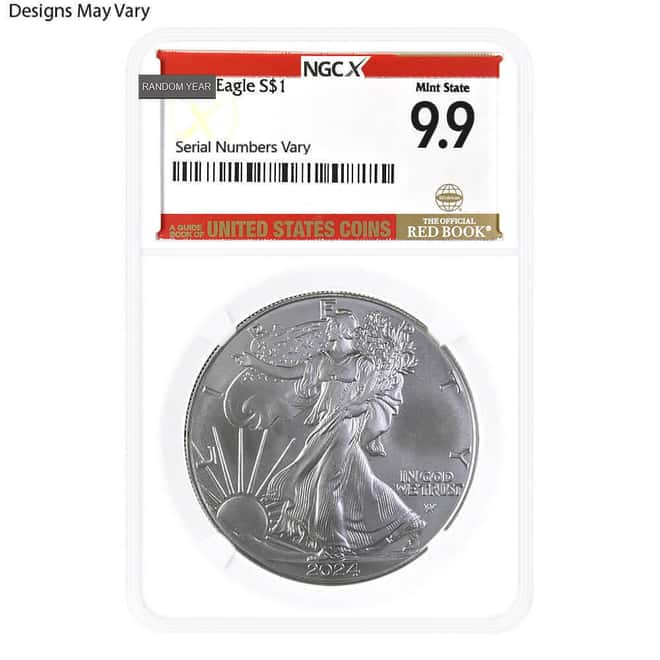 1 oz Silver American Eagle NGCX MS 9.9 (Random Year)