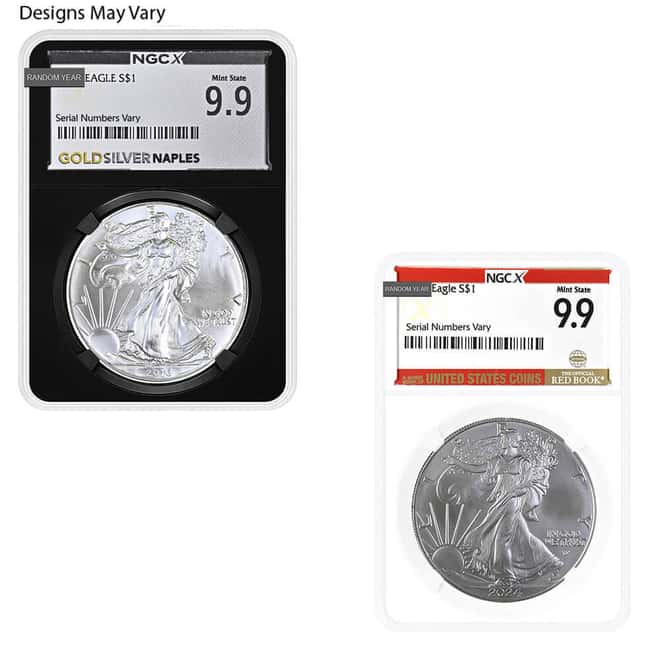 1 oz Silver American Eagle NGCX MS 9.9 (Random Year)