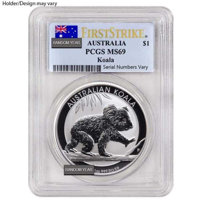 1 oz Silver Australian Koala Perth Mint NGC/PCGS MS 69 (Random Year)