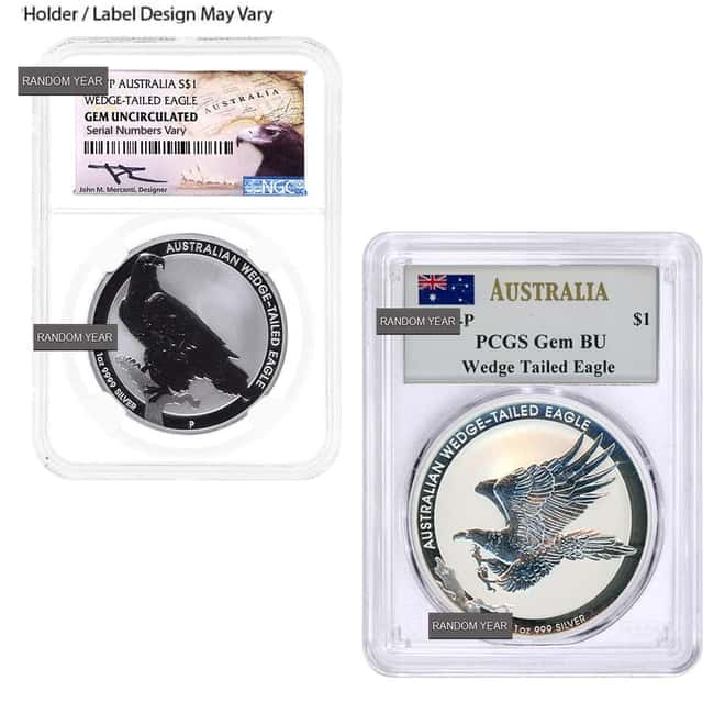 1 oz Silver Australian Wedge-Tailed Eagle NGC/PCGS Gem UNC (Random Year)