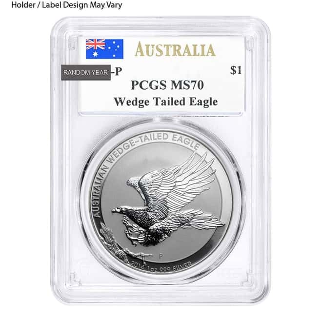 1 oz Silver Australian Wedge-Tailed Eagle NGC/PCGS MS 70 (Random Year)