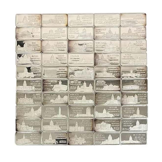 1 oz Silver Bar - United States 50-Bar Set .999 Fine Hamilton Mint (Secondary Market)