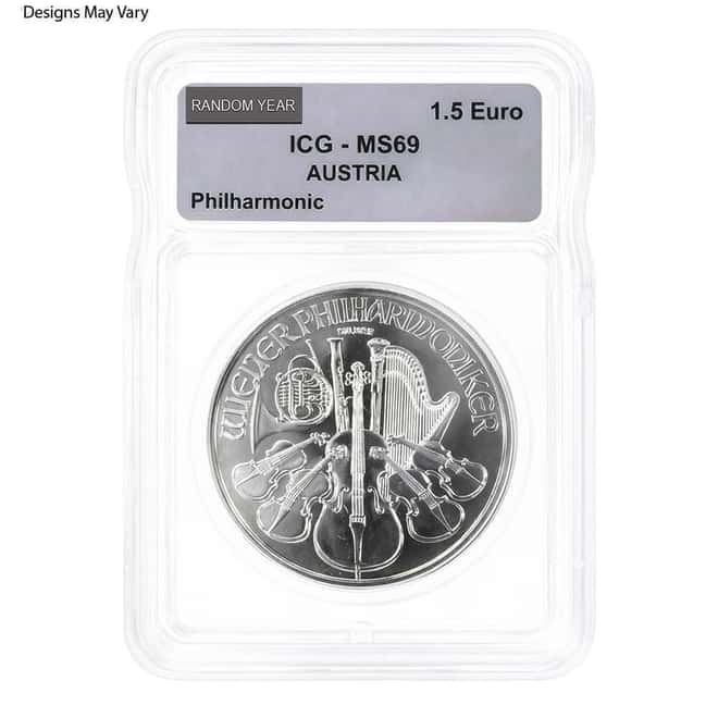 1 oz Silver Coin Random Mint ICG MS/SP/PF 69 (Random Design/Year)