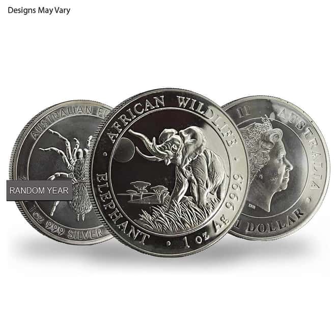 1 oz Silver Coin Random Mint .999+ Fine (Milky, Scruffy, Toned)