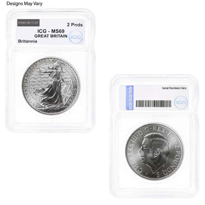 1 oz Silver Coin Random Mint ICG MS/SP/PF 69 (Random Design/Year)