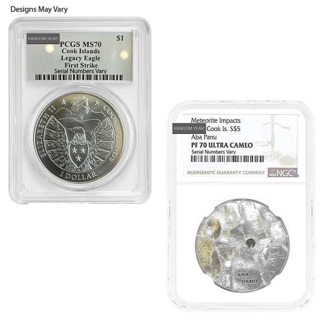 1 oz Silver Coin Random Mint NGC/PCGS MS/SP/PF 70 (Random Design/Year)