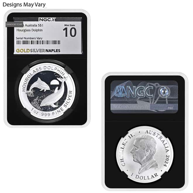 1 oz Silver Coin Random Mint NGCX MS 10 (Random Design/Year)