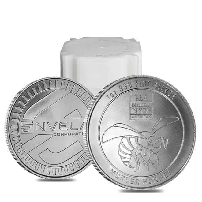 Lot of 20 - 1 oz Silver Envela Murder Hornet Round .999 Fine (Tube of 20)