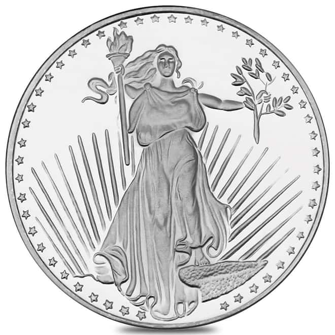 1 oz SilverTowne Saint-Gaudens Silver Round .999 Silver