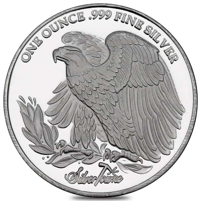 1 oz SilverTowne Saint-Gaudens Silver Round .999 Silver