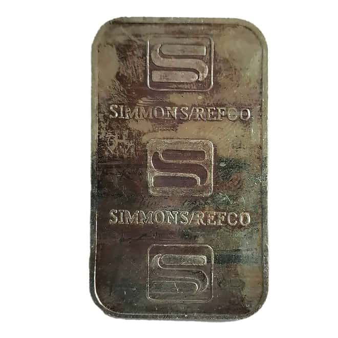 1 oz Simmons Refco Silver Bar .999+ Fine