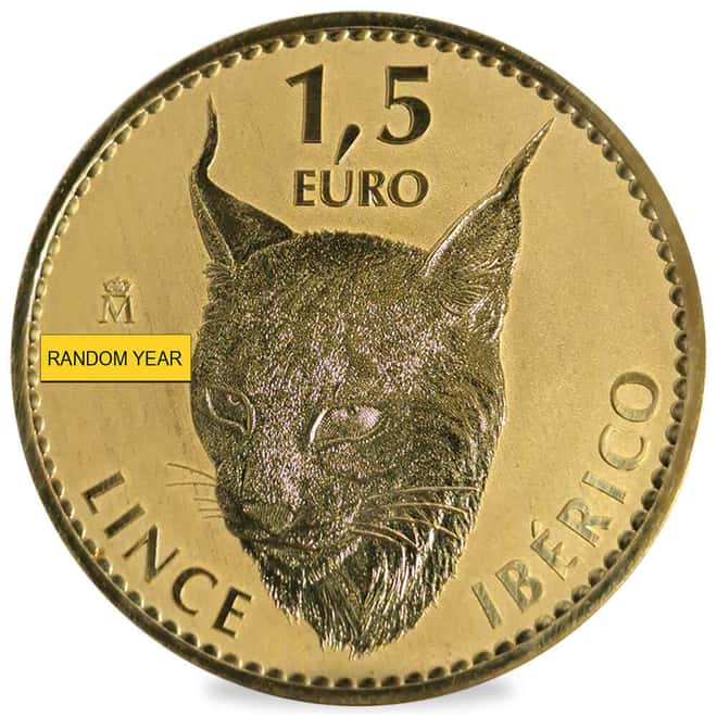 1 oz Spain Iberian Lynx Reverse Proof Gold Coin (Random Year)