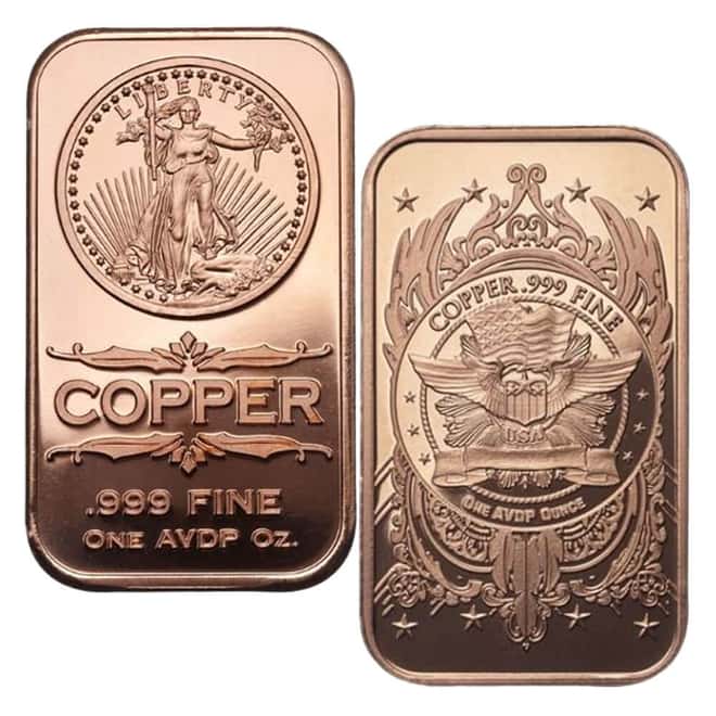 Tube of 20 - 1 oz St Gaudens Design Copper Bar .999 Fine