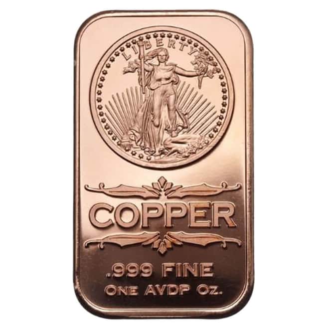 Tube of 20 - 1 oz St Gaudens Design Copper Bar .999 Fine
