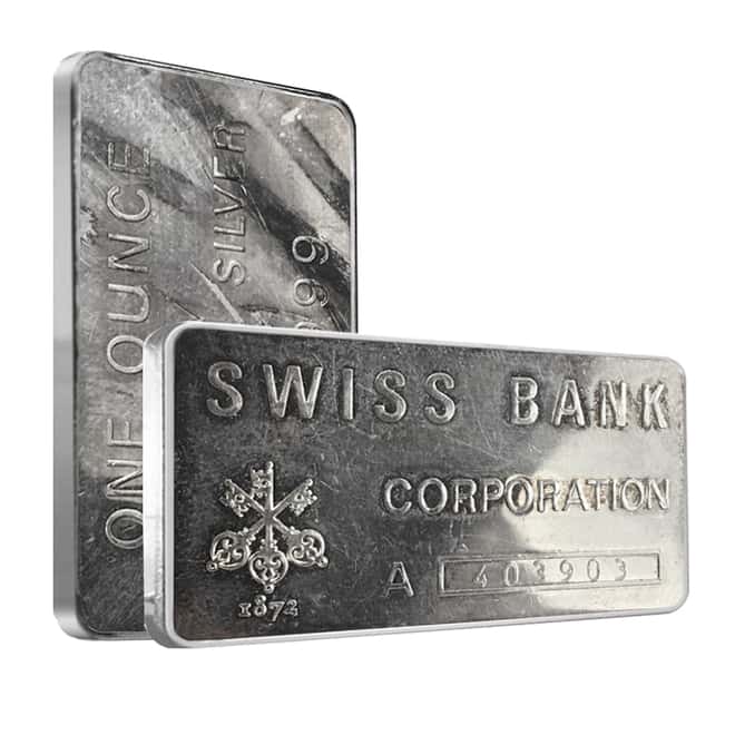 1 oz Swiss Bank Corporation MP Silver Vintage Bar .999 Fine (Secondary Market)
