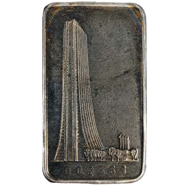 1 oz The First National Bank of Chicago Silver Vintage Bar .999 Fine (Random Design)
