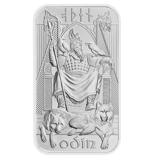 1 oz The Royal Mint Norse Gods Odin Silver Bar .9999 Fine (in Assay)