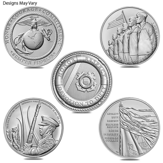 1 oz US Mint Armed Forces Silver Medal (Random Design)