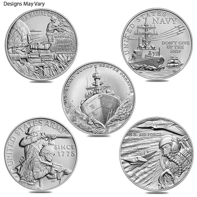 1 oz US Mint Armed Forces Silver Medal (Random Design)