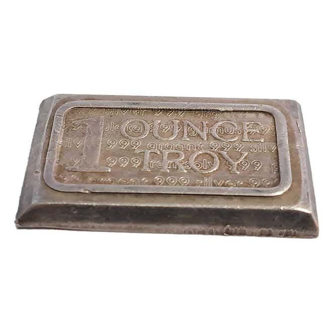 1 oz USVI Ingot Co. Vintage Silver Bar .999 Fine