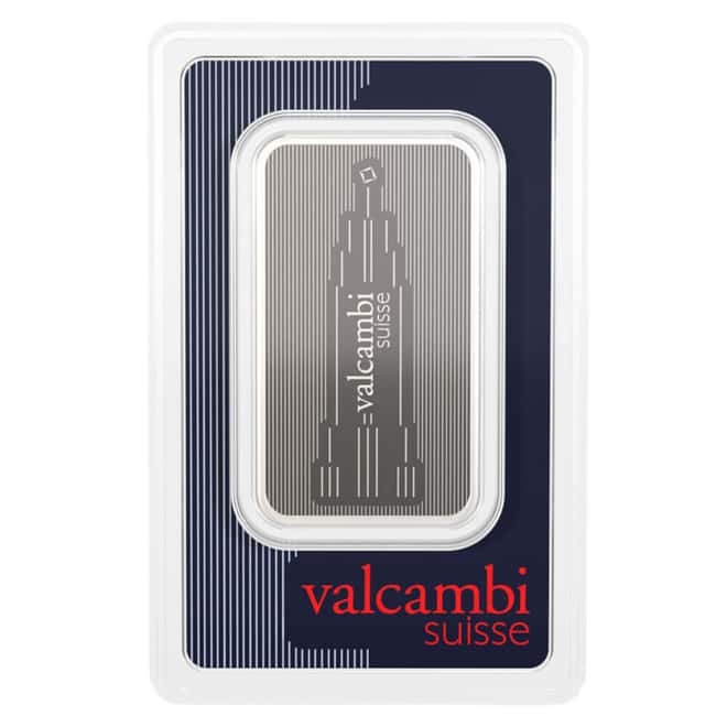 1 oz Valcambi Skyline Silver Bar .999 Fine (in Assay)