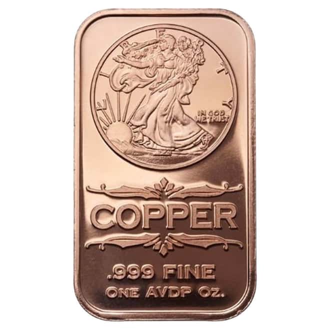 Tube of 20 - 1 oz Walking Liberty Copper Bar .999 Fine