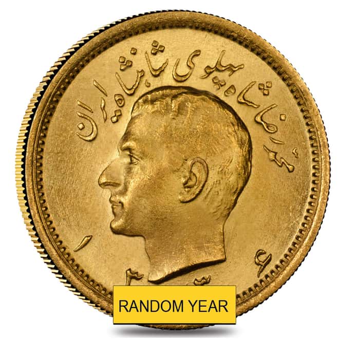 1 Pahlavi Gold Coin AU/BU .2354 oz AGW (Random Year)