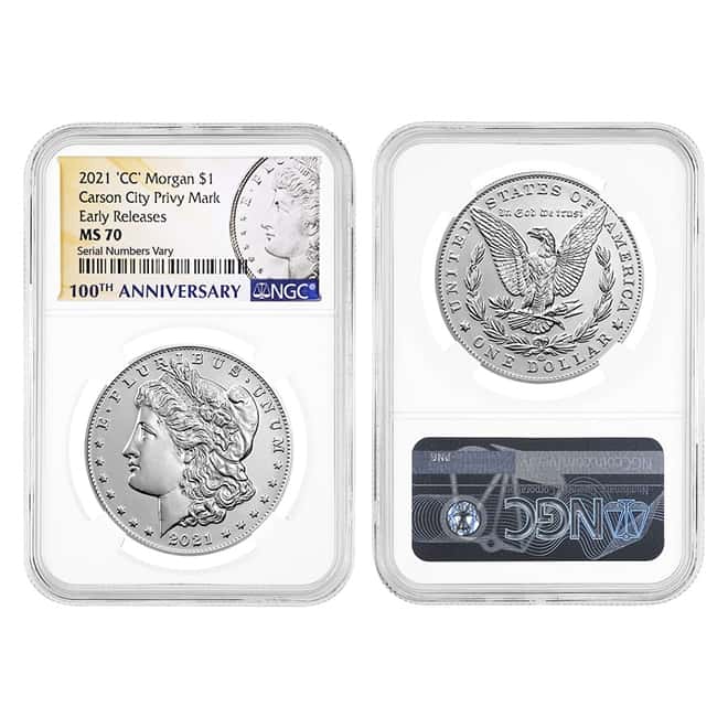 2021 Morgan / Peace Silver Dollar Centennial 6-Coin Set NGC MS 70 ER (Morgan/Peace Label)