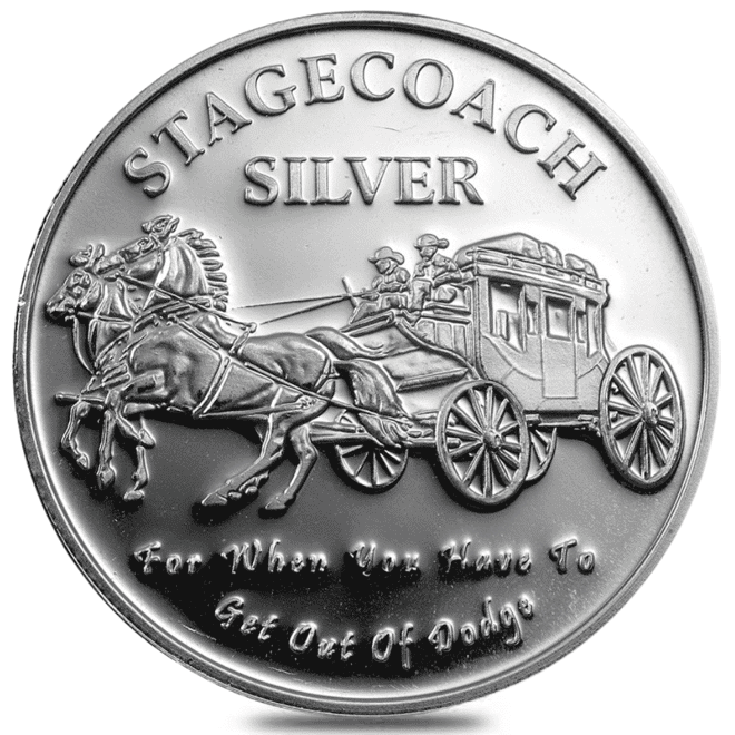 1 oz Stagecoach Divisible Silver Round .999 Fine