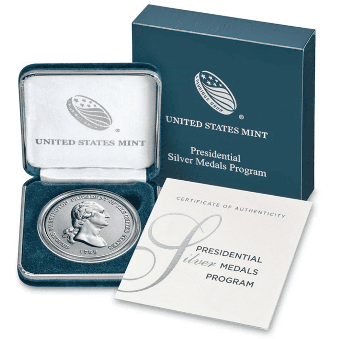 1 oz US Mint Presidential Silver Medal w/Box & COA (Random Design)