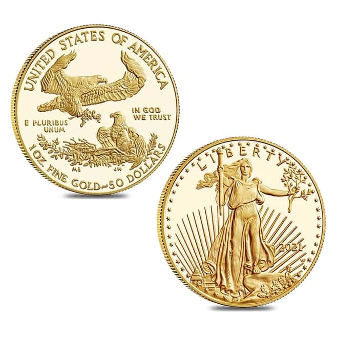 2021-W 1.85 oz Proof Gold American Eagle 4-Coin Set (w/Box & COA)