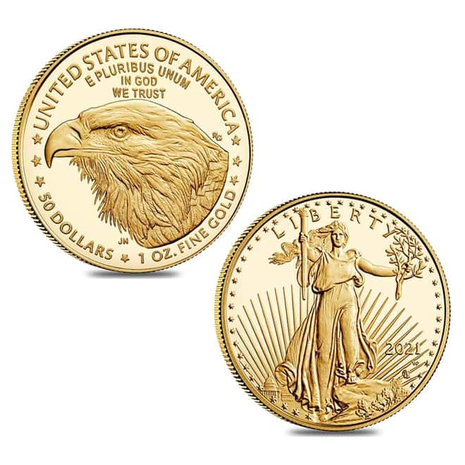2021-W 1.85 oz Proof Gold American Eagle Type 2 4-Coin Set (w/Box & COA)
