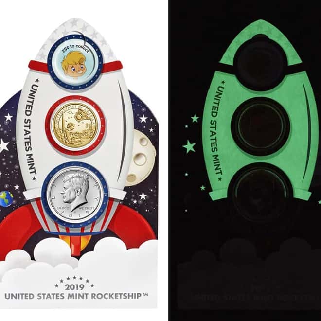 2019 US Mint Rocketship 2-Coin Set Commemorative (w/Box & COA)