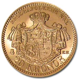 20 Kronor Sweden Gold Coin AU/BU (Random Year)
