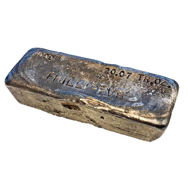 20.07 oz PHILLIPPVS Vintage Silver Bar .999+ Fine