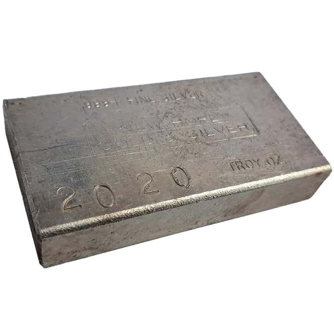 20.20 oz New Hope Gold & Silver Vintage Silver Bar .999+ Fine