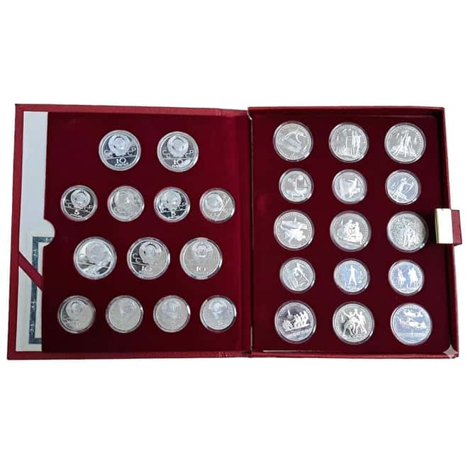 20.25 oz Russia 1980 Olympics Proof Silver 28-Coin Set (w/Box & COA)