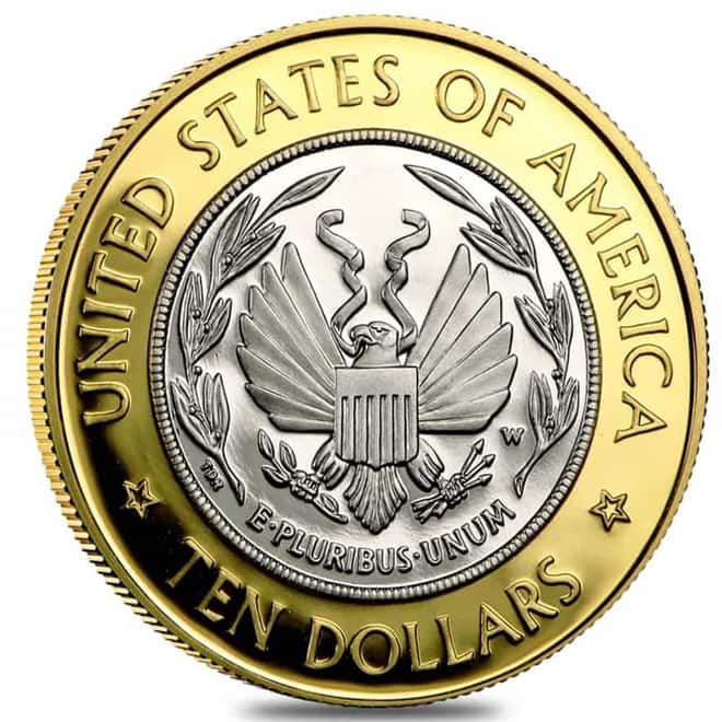 2000-W Gold/Platinum $10 Commemorative Library of Congress BU/Proof