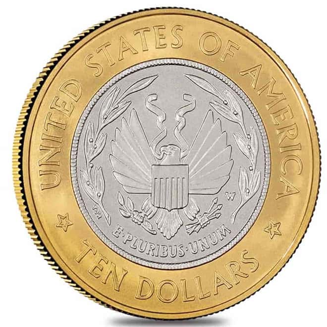 2000-W Gold/Platinum $10 Commemorative Library of Congress BU/Proof
