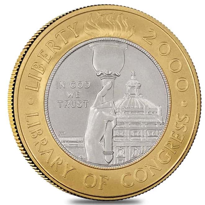 2000-W Gold/Platinum $10 Commemorative Library of Congress BU/Proof