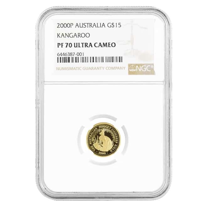 2000 1/10 oz Australian Proof Gold Kangaroo Perth Mint Coin NGC PF 70 UCAM