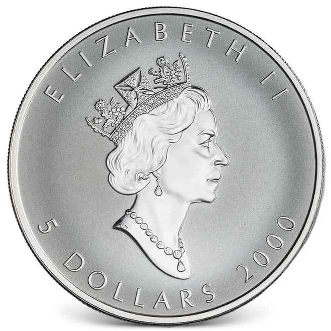 2000 1 oz Canadian Silver Maple Leaf Lunar Dragon Privy Reverse Proof Coin