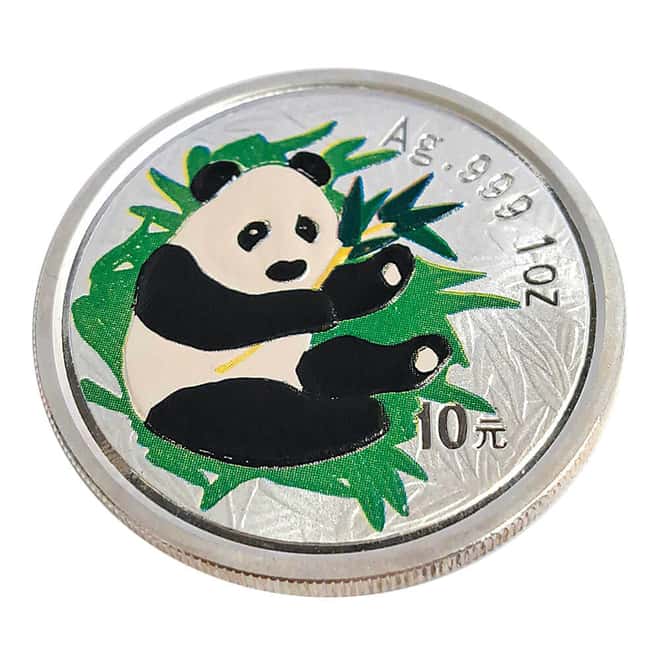 2000 1 oz Chinese Colorized Silver Panda 10 Yuan .999 Fine BU