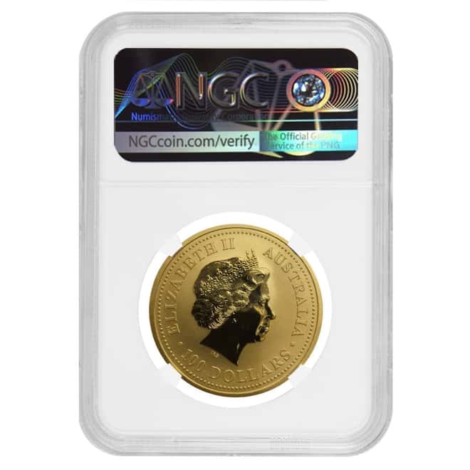 2000 1 oz Gold Lunar Year of The Dragon Australia Perth Mint NGC MS 70
